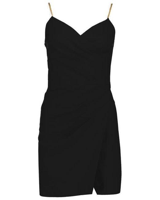 Bishop + Young Black Malone Faux Wrap Mini Dress