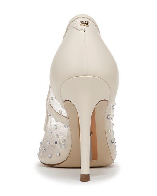 Sam Edelman White Hazel Mesh Pointed Toe Pump