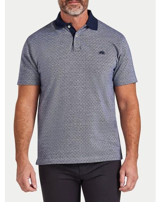 Raging Bull Blue Short Sleeve Dobby Jersey Polo Shirt for men