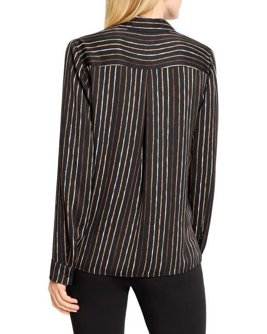 NIC+ZOE Black Painted Stripe Button-Up Shirt