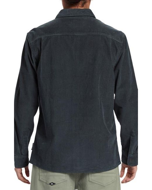 Quiksilver Black Venture Plaid Corduroy Button-Up Overshirt for men