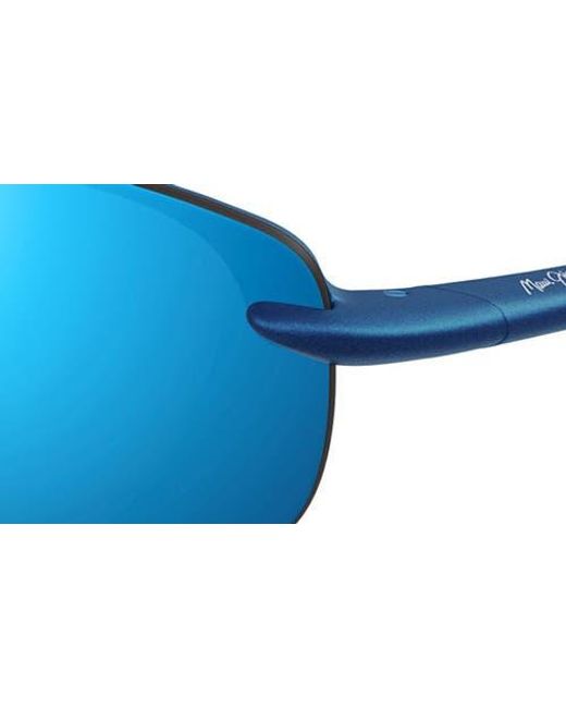 Maui Jim Blue Ho'Okipa Ultra Special Fit Polarizedplus2 60Mm Rectangular Sunglasses