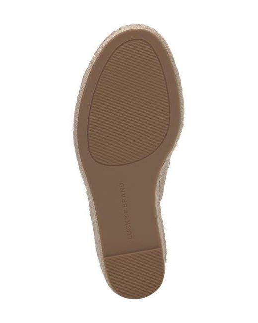 Lucky Brand Brown Cabriah Espadrille Platform Wedge Slide Sandal