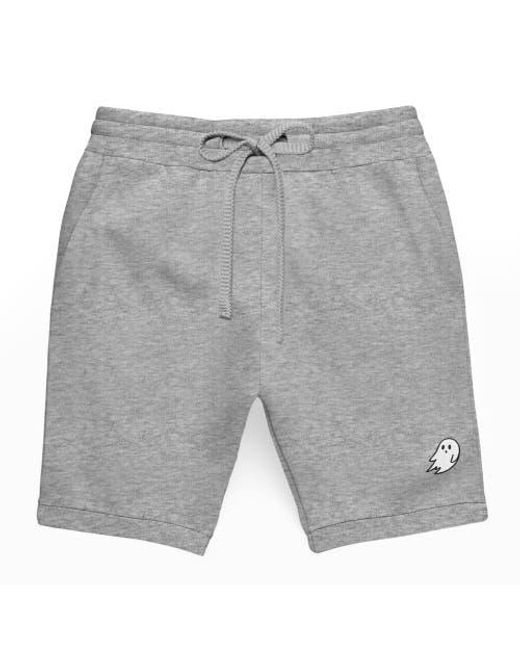 Alix Gray Ghost Relaxed Fleece Sweat Elastic Shorts for men