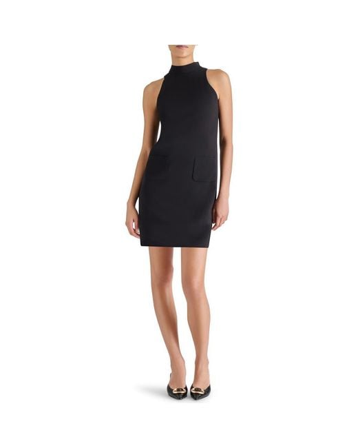 Steve Madden Black Percie Sleeveless Mock Neck Dress