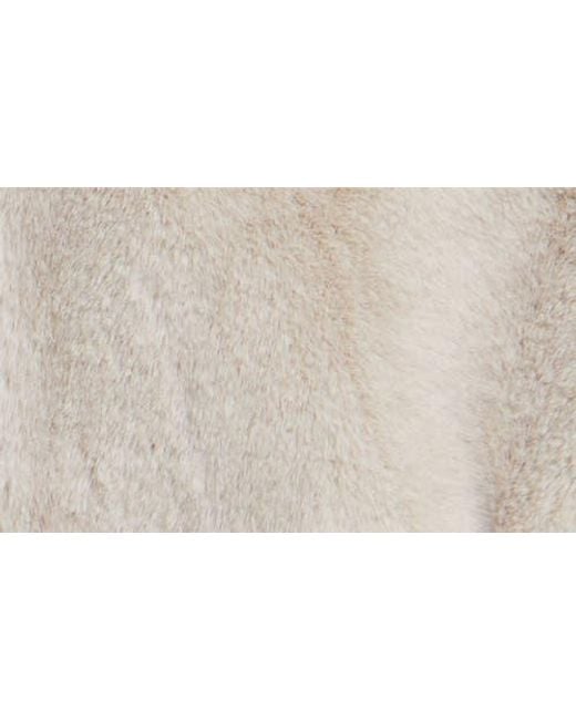 BCBGMAXAZRIA Gray Channel Quilted Faux Fur Jacket