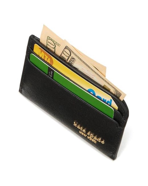 Kate Spade Black Devin Saffiano Leather Card Holder