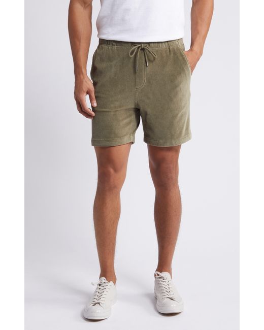 Faherty Brand Green Corduroy Drawstring Shorts for men