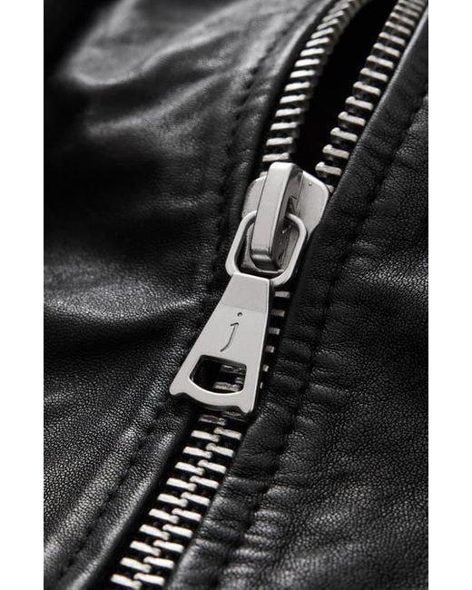 John Varvatos Black Jared Leather Racer Jacket for men