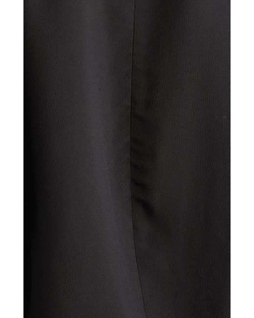 Proenza Schouler Black Etta Hammered Viscose Asymmetric Sleeve Top