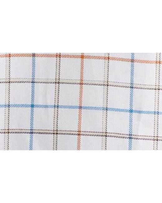 Scott Barber White Windowpane Prep Cotton Twill Button-Down Shirt for men
