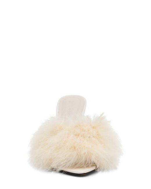 Steve Madden Natural Ashbey Faux Feather Sandal