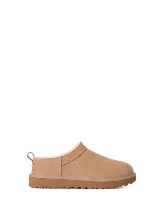 Ugg Brown Classic Micro Genuine Shearling Lined Slip-On