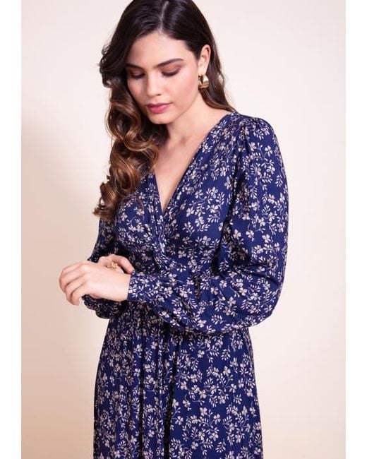 Alie Street London Blue Mollie Knot Midi Dress