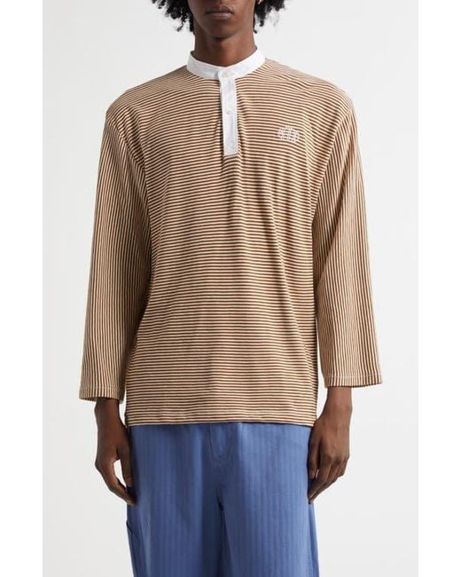 Bode Blue Newton Stripe Top for men