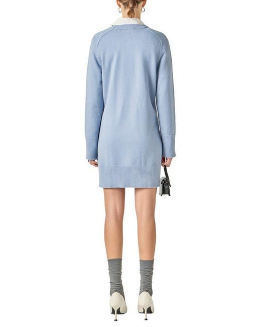 English Factory Blue Crew Sweater Dress