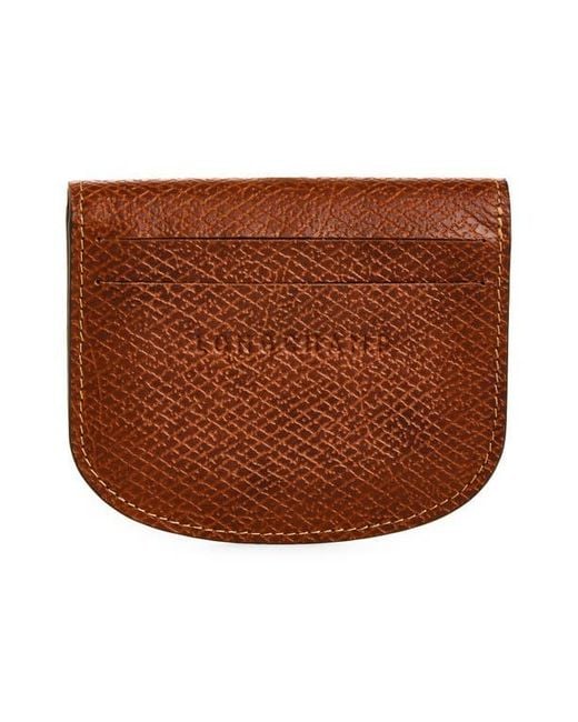 Longchamp Brown Epure Leather Card Case