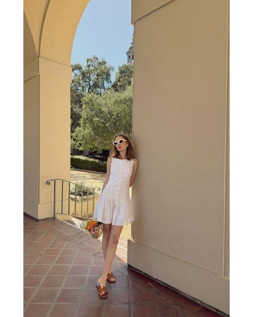 Wayf White Martini Linen Blend Minidress