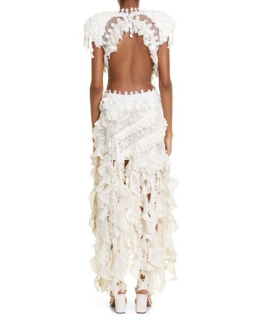 Zimmermann Wonderland Lace Frill Dress in White | Lyst Zimmermann Wonderland Lace Frill Dress in White | Lyst