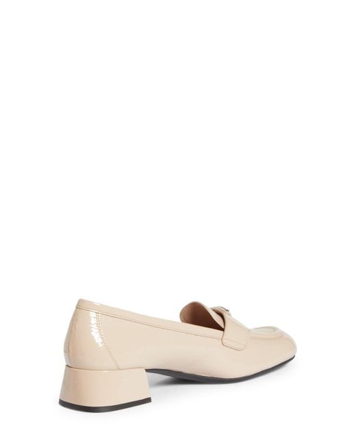 Prada Triangle Logo Loafer in Natural Lyst