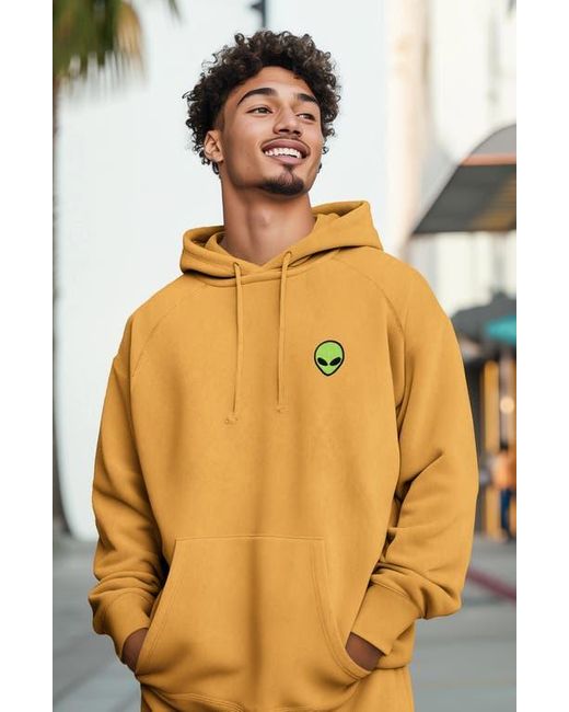 Alix Yellow Alien Midweight Mineral Washed Hoodie for men