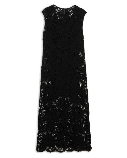 Ted Baker Black Corha Floral Cotton Lace Midi Dress