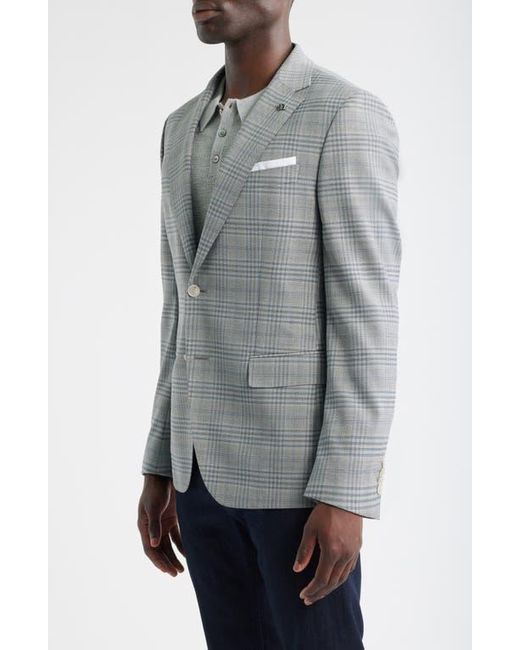 Boss Gray Hutson Slim Fit Plaid Sport Coat for men