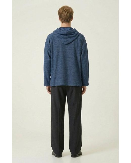 Modenaire Blue Toggle Closure Hooded Jacket for men