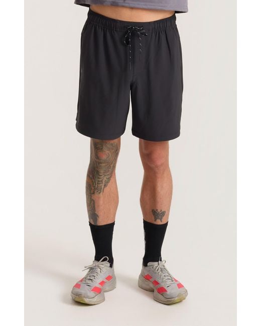 Roark Black Serrano 7 Drawstring Shorts for men