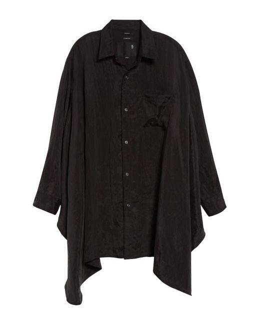 R13 Black Draped Front Button-Up Shirt