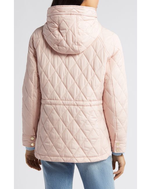 Michael Kors Natural Water Resistant Diamond Quilted Hooded Jacket