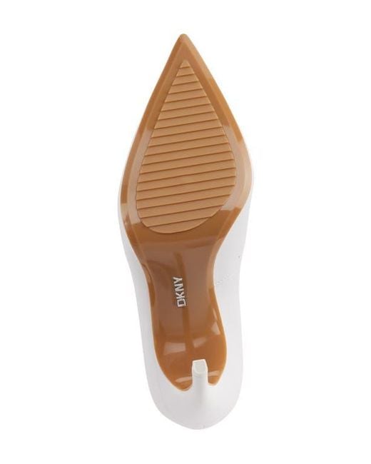 DKNY White Mickel Pointed Toe Pump