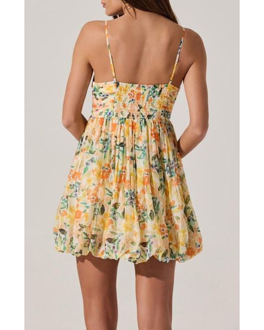 Astr Multicolor Floral Bubble Hem Minidress