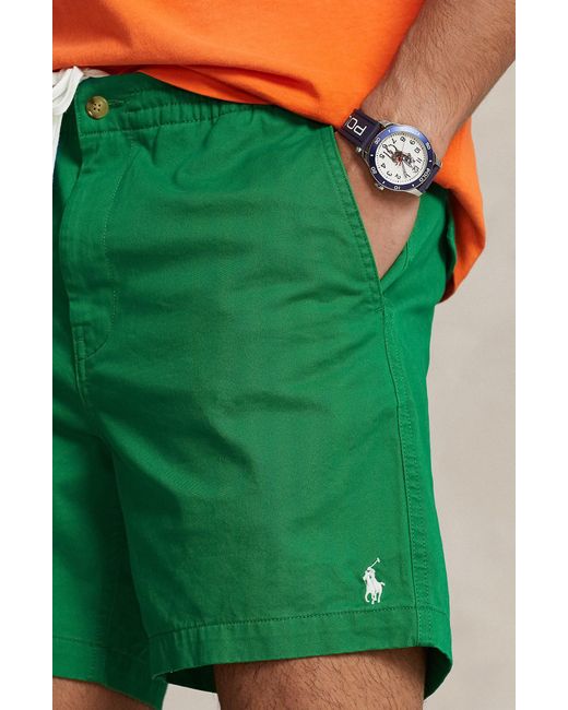 Polo Ralph Lauren Green Prepster Flat Front Stretch Cotton Twill Shorts for men