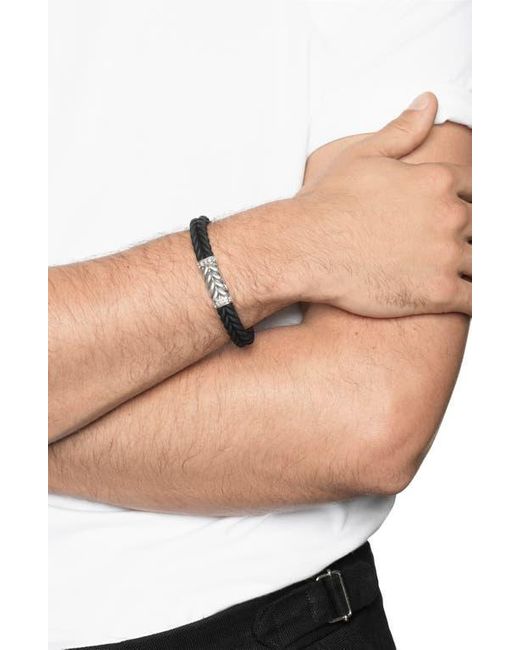 David Yurman Black Chevron Station Rubber Bracelet for men
