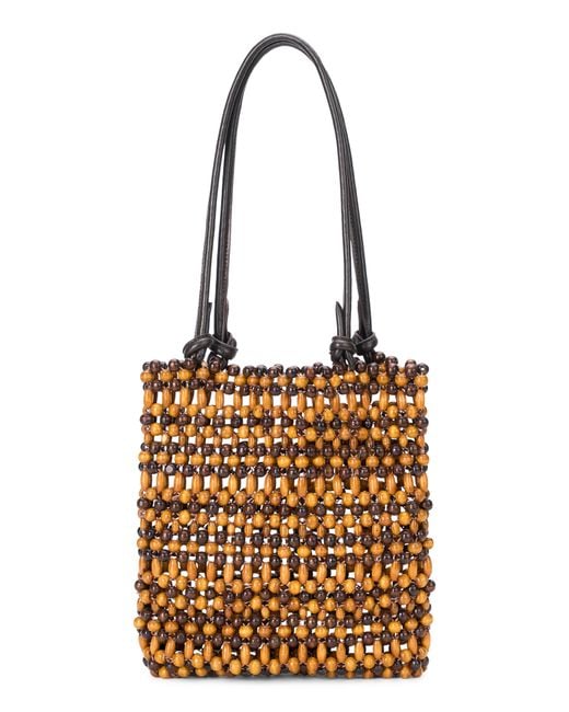 Staud Metallic Baja Mini Beaded Tote