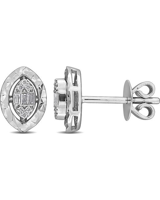 Julianna B Metallic Diamond Cluster Stud Earrings