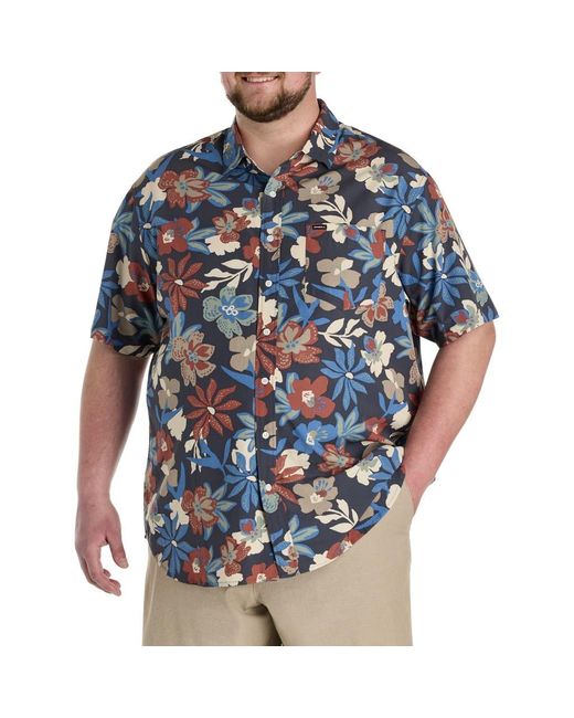 O'neill Sportswear Blue Big & Tall Eco Standard Floral Sport Shirt for men