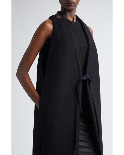 Rick Owens Black Concordians Cyclops Sleeveless Coat
