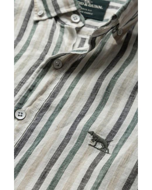 Rodd & Gunn Gray Gimmerburn Stripe Linen Button-Up Shirt for men