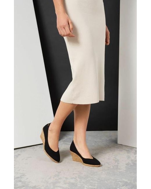 VISCATA Blue Roses Canvas V Cut Espadrille Wedges