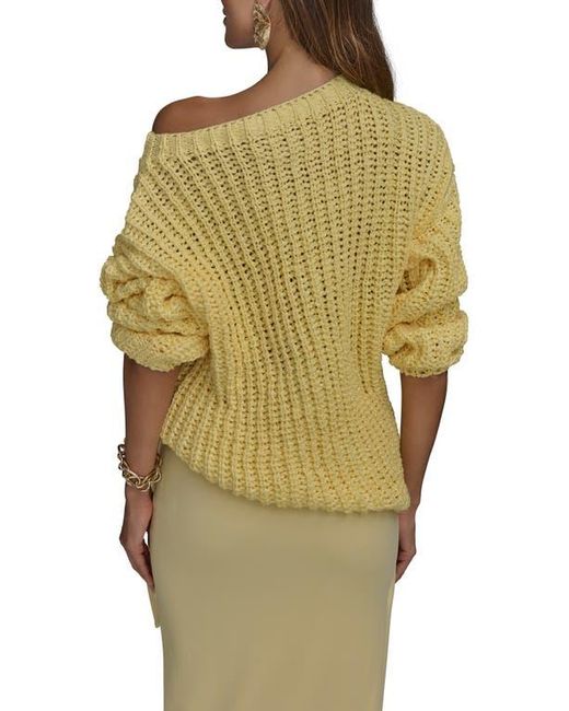 Donna Karan Green Open Stitch Sweater