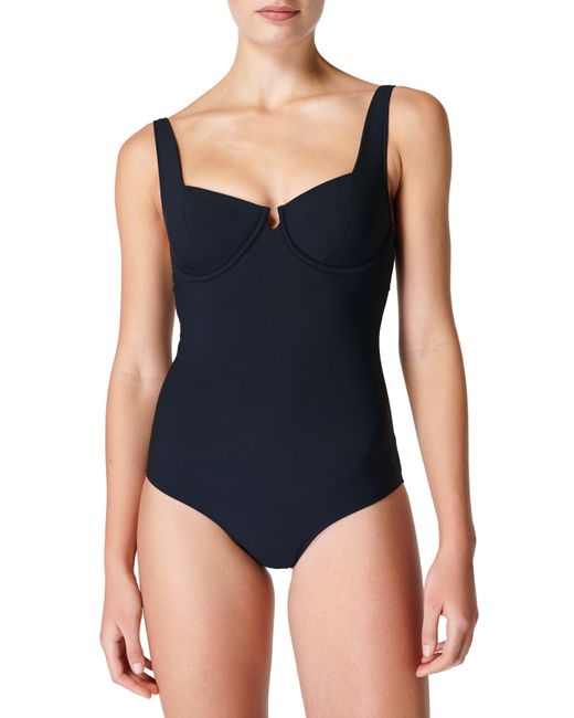 Sweaty Betty Blue Laguna Underwire One-piece Swimsuit