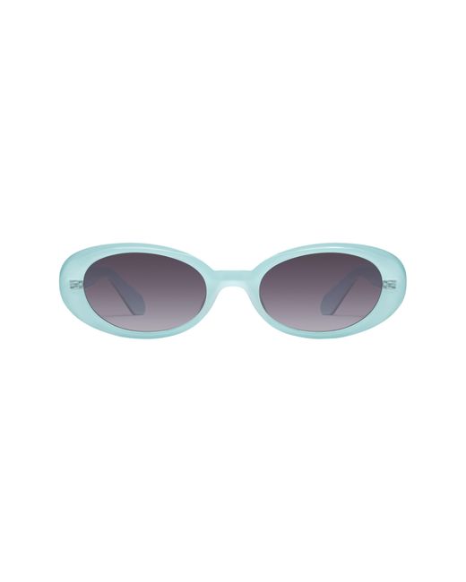 Quay Blue Felt Cute 52mm Gradient Small Oval Sunglasses