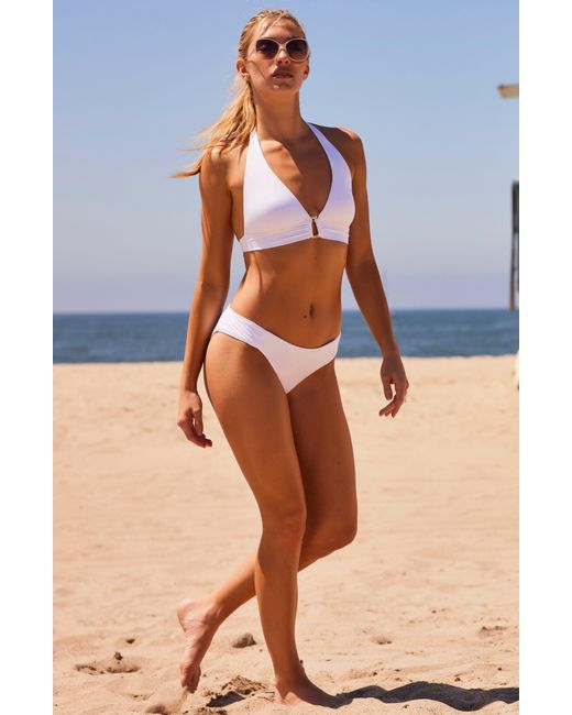 Trina Turk White Monaco Side Tab Hipster Bikini Bottoms