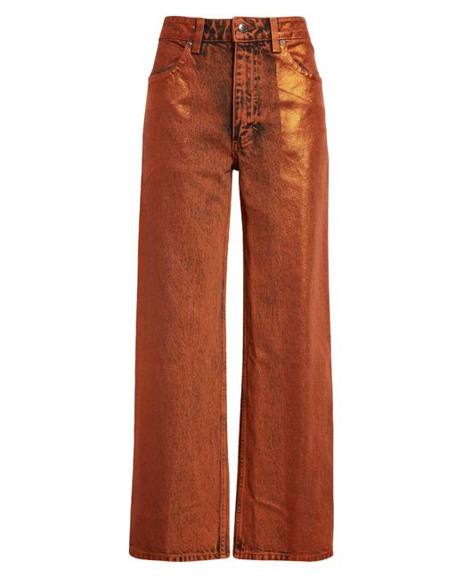 Eckhaus Latta Brown Metallic Wide Leg Jeans