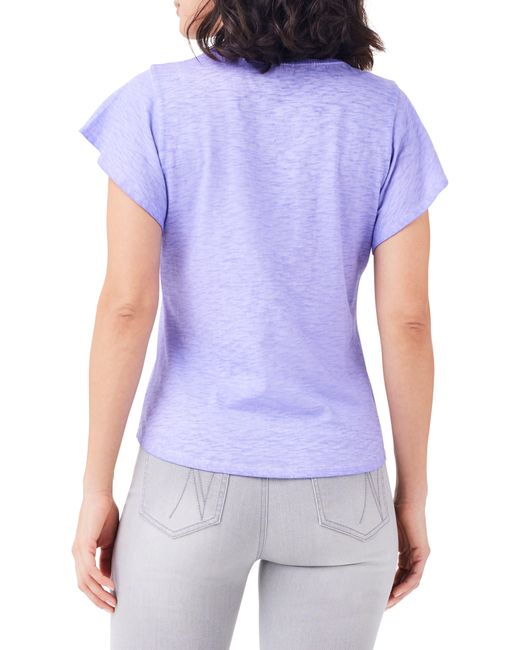 NZT by NIC+ZOE Purple Nzt By Nic+zoe Flutter Sleeve Cotton T-shirt