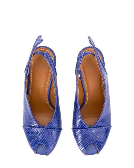 Staud Blue Cleo Fish Peep Toe Slingback Pump