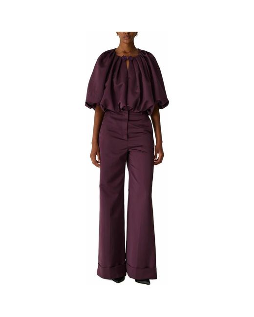 Rebecca Taylor Red Techy Sateen Bubble Top