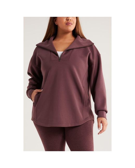 Zella Purple Ultrasoft Half Zip Tunic